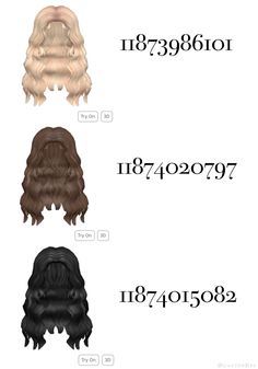 roblox hair codes Super Wavy Hair In Brown Roblox Code, Roblox Codes Brown Hair, Super Wavy Hair, Roblox Brown Hair Codes, Brown Hair Codes, Bloxburg Hair Codes, Blonde Hair Codes