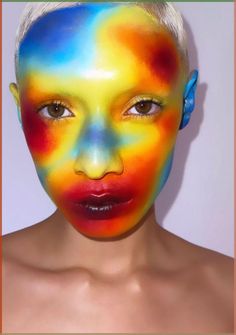 Crazy Editorial Makeup, Heat Map Makeup, Thermal Makeup, Graffiti Makeup, Pride Makeup, Face Paint Makeup, Work Makeup, Magical Makeup, Halloween Makeup Inspiration