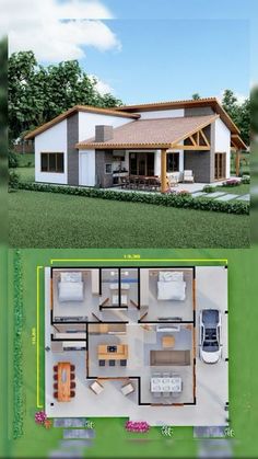 two story house plans with garage and living room in the front, an open floor plan on