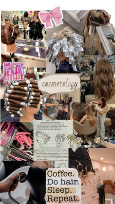 the collage shows many different types of hair