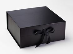 a black box with a bow on it