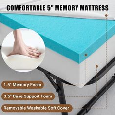 the memory mattress topper is shown with instructions for how to put it in place