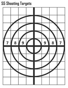 an image of a shooting target with the number five on it and numbers in the middle