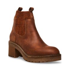 APOLLO Cognac Block Heel Chelsea Bootie | Women's Booties – Steve Madden Cognac Boots, Hispanic Heritage, Savannah Chat, Cognac, Bootie