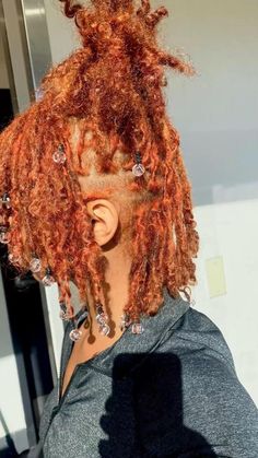 Orange Locs, Short Curly Hair Styles, Hair Colour Ideas, Flattering Hairstyles, Beautiful Dreadlocks, Gorgeous Hairstyles, Faux Locs Hairstyles