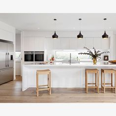 the kitchen is clean and ready to be used as a dining room or living room