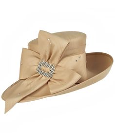 Deluxe Church Hat Style: HG1103 Color shown: Champagne Elegant bow adorned hat featuring stone embellishment One size fits most contains a string inside to tighten a little if needed Dresses Church, Dressy Hats, Church Hat, Church Suits, Pillbox Hat, Hat Style, Fancy Hats, Church Dresses, Church Hats