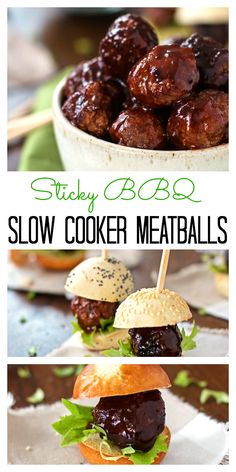 sticky bbq slow cooker meatballs are an easy and delicious appetizer