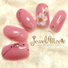 Cherry Blossom Nails Art, Lily Nails, Japanese Nail Design, Cherry Blossom Nails, Wedding Nail Art Design, Minimal Nails, Nail Candy, Japanese Nails, Nail Art Wedding