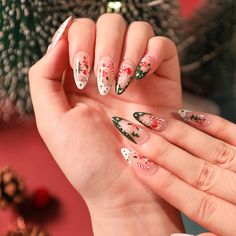 PRICES MAY VARY. ☃️❄️【Package Includes】24 Pcs fake nails in 12 different sizes in one pack. A sheet of jelly gum, a nail file and a small wooden stick are also included with the package. No need to buy other things, you can get the nail salon-like effect. ☃️❄️【Exquisite Design】Exquisite Christmas theme, Holographic Snowflake Nail Tips, 2 themes exquisite nails for you to choose, at affordable prices, fake nails stick on nails will enhance people s temperament and make people happy. You can be different every day. Suitable for girls women fashion styles. ☃️❄️【Material】These false nails with designs are made of healthy material, no irritating smell, not easy to break, and will not harm the human body or nails, and can be used with confidence. ☃️❄️【Lasting Effect】You can use the nail glue sti Nail Art Glitter, Nagel Tips, Manicure Diy, Coffin Press On Nails, Fake Nails With Glue, Fake Nail, Stick On Nails, Christmas Nail Designs