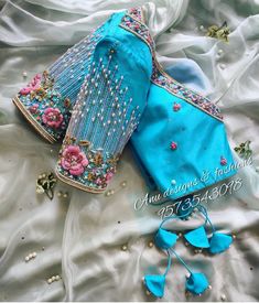 Blue Blouse Designs, Silk Saree Blouse Designs Patterns, Pink Antique, Latest Bridal Blouse Designs, Blouse Ideas, Maggam Work Designs, Wedding Saree Blouse, Traditional Blouse Designs, Kids Blouse Designs