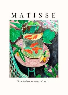 the cover of matissee magazine featuring a goldfish in a bowl and plants