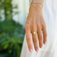 A dreamy and romantic opal ring featuring a round cut in a bezel setting and an elegant polished band in 14K gold plating over sterling silver.
A delicate vintage design and a glowing opal stone make this a truly unique piece. Healing Jewelry, Opal Stone, Crystal Shop, Opal Crystal, Opal Ring, Crystal Rings, Opal Rings, Bezel Setting, Crystals And Gemstones