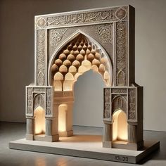 This exquisite miniature showcases the grandeur of a traditional Persian archway, featuring intricate calligraphy, detailed carvings, and a striking muqarnas ceiling. Soft lighting enhances the elegance and depth of its craftsmanship, making it a stunning tribute to Persian architectural heritage. Resin Idea, Soft Lighting, Persian, Calligraphy, Miniatures, Carving, Ceiling, Architecture, Lighting