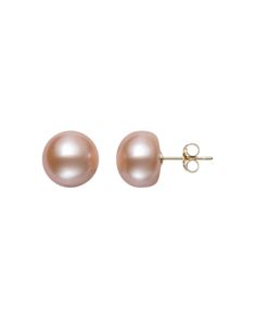 Bloomingdale's Pink Cultured Freshwater Pearl Stud Earrings in 14K Yellow Gold - 100% Exclusive Elegant Rose Gold Earrings Stamped 14k, Classic Yellow Gold Earrings With High Luster, 14k Gold Earrings For Formal Occasions, Classic Round High Luster Earrings, Formal High Luster 14k Gold Earrings, Pearl Earrings Png, Jewellery Shoot, Png Polyvore, College Clothes