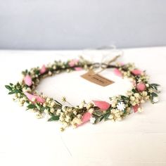 Wildflower Crown, Flower Girl Wreaths, Crown Baby Shower, Baby Flower Crown, Pink Flower Crown, Boho Flower Crown, Head Wreath, Flower Circle, Light Pink Flowers