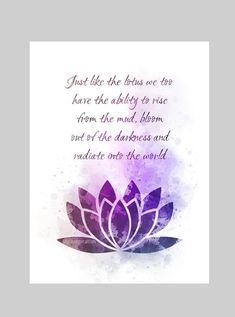 Lotus Flower Quote ART PRINT Inspirational, Motivational, Zen, Yoga, Gift, Wall Art, Home Decor Lotus Flower Quote, Lotus Flower Meaning, Start Quotes, Flower Quote, Citation Art, Lotus Flower Art, Unalome Tattoo, Butterfly Quotes, Easy Drawing Tutorial