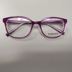 Light Weight, Purple, Plastic Frame With Demo Lenses. Rx Ready. Spring Hinges For Maximum Durability. Made By Parade. Brand New And Comes With Hard Protective Case. Eye Size 52mm Bridge 18mm Temple Length 135mm Purple Frame Glasses, Purple Glasses Frames, Coach Glasses Frames, Purple Glasses, Coach Glasses, Skins Uk, Vision Glasses, Blue Filter, Halloween Inspo