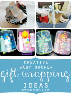 baby shower gift wrapping ideas with text overlay