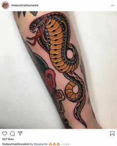 an arm with a snake tattoo on it, and the words'i am not sure if