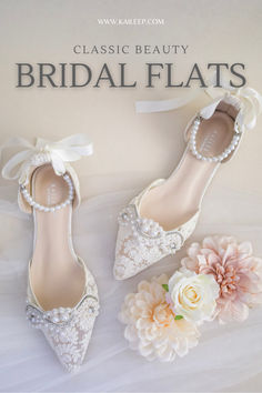 Bridal Flats Bridal Flats, Wedding Sneakers, Pointy Toe Flats, Wedding Shoes Flats, Wedding Flats, When I Get Married, White Crochet, Classic Beauty, Bridal Shoes