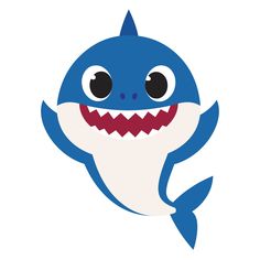 a cartoon shark with big eyes and a toothy smile on it's face