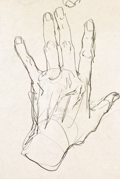 a drawing of a hand reaching up towards an object that is flying in the air