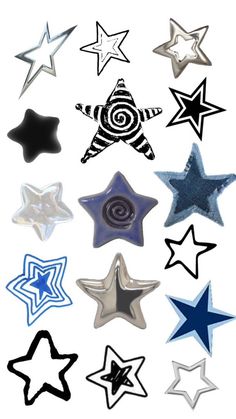 many different colored stars are arranged together