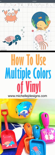 an image of how to use multiple colors of vinyl with text overlay that says how to use multiple colors of vinyl