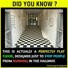 a black and white checkered floor with words on it that say, did you know?