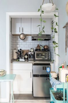 the kitchen is clean and ready to be used as a place for cooking or eating