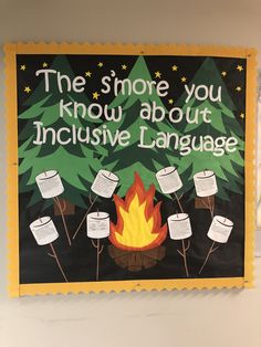 Event Bulletin Board Ideas, Inclusivity Bulletin Board, Ra Educational Programs, Breastfeeding Bulletin Board Ideas, Inclusive Language Bulletin Board, Inclusion Bulletin Board, Ra Hall Decorations, Information Bulletin Board Ideas, S’mores Bulletin Board