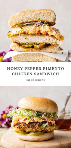 Two images of pimento chicken sandwiches. Hot Sandwiches, Gluten Free Buns, Cool Treats, Chicken Slices, Healthy Weeknight Dinners, Weeknight Dinner Recipes