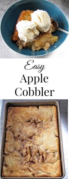 an easy apple cobbler recipe that's ready to be eaten