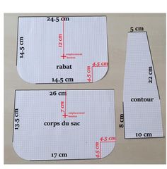 two pieces of paper with measurements for each piece