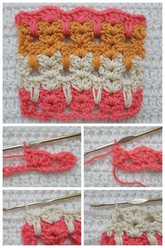 the crochet pattern is being worked on