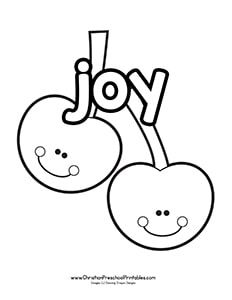 two apples with faces and the word joy written in black ink on a white background