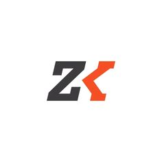 the letter zk is made up of letters that appear to be orange and black