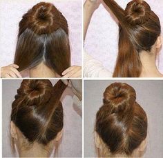 Easy style. Leave down the bangs or side fringe and you will be so hot at work. French Twists, Trendy Hair, Hair Updos, Diy Hairstyles, Bun Hairstyles