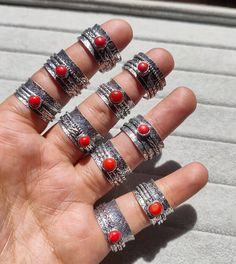 Elevate your style with this handmade Coral Spinner Ring! 💍✨ Perfect for weddings, anniversaries, and special occasions. Made with love from 925 silver plated brass in India. #HandmadeJewelry #SpinnerRing #VintageVibes #CoralRing #BohemianStyle  #eBay #eBayStore #eBaySeller #Nature #Beach #Gothic #FairytaleFantasy #Ethnic #Love #FlowersPlants #Beauty #Halloween Coral Rings, Rings Handmade, Coral Ring, Rings Jewelry Fashion, Rings Silver, Ring Pictures, Spinner Ring, Spinner Rings, Jewelry Manufacturers