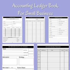 the business plan template for small businesses is shown in three separate sections, including an image of