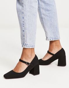 Shoes by ASOS DESIGN Adding to bag in 3, 2, 1… Adjustable strap Pin-buckle fastening Square toe Mid block heel City Break Outfit, Mary Jane Shoes Heels, Mid Heel Shoes, Mary Jane Heels, Toe Shoes, Ballet Flat Shoes, Shoe Style, Work Shoes, Converse Chuck