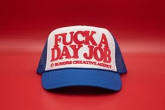 Fck a Day Job Trendy Trucker Hat, Adjustable Fit - Etsy Trucker Hat Vintage, Aesthetic Retro Outfit, Graphic Hats, Streetwear Hats, Workwear Vintage, Vintage Trucker Hats, Concept Clothing, Street Fashion Men Streetwear, Cool Hats