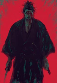 Musashi Miyamoto, Samurai Illustration, One Punch Man Manga, Anime Wallpaper Phone, Sketchbook Ideas, Samurai Warrior, Manga Panels