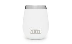 a white yeti cup with the word yet on it