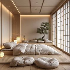 Japanese Bedroom Interior, Japanese Bedrooms, Japan Bedroom, Bedroom Interior Ideas, Japanese Bedroom Design, Japanese Inspired Bedroom, Apartemen Studio, Japan Interior