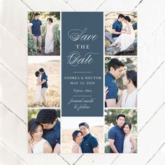 a collage of photos with the words save the date printed on it