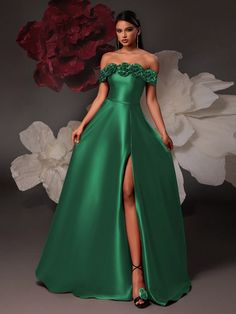 Women Formal & Evening Dresses Green Party  Sleeveless Woven Fabric Colorblock,Plain A Line Non-Stretch  Weddings & Events, size features are:Bust: ,Length: ,Sleeve Length: Green Wedding Dresses, Emerald Bridesmaid Dresses, Green Evening Dress, Diy Wedding Dress, Evening Dresses Online, Women Formals, Instagram Model, Model Beauty, Fashion Tips For Women