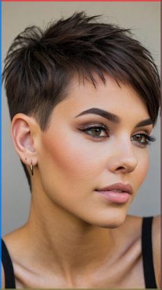 Shaved Sides Pixie, Kort Bob, Super Short Haircuts, Short Spiked Hair, Short Shaved Hairstyles, Short Hair Images, Edgy Haircuts, Really Short Hair, Short Hair Pixie Cuts