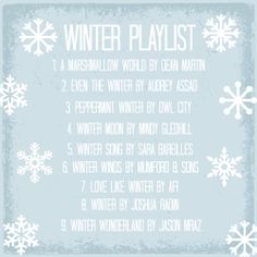 the winter playlist with snowflakes on it